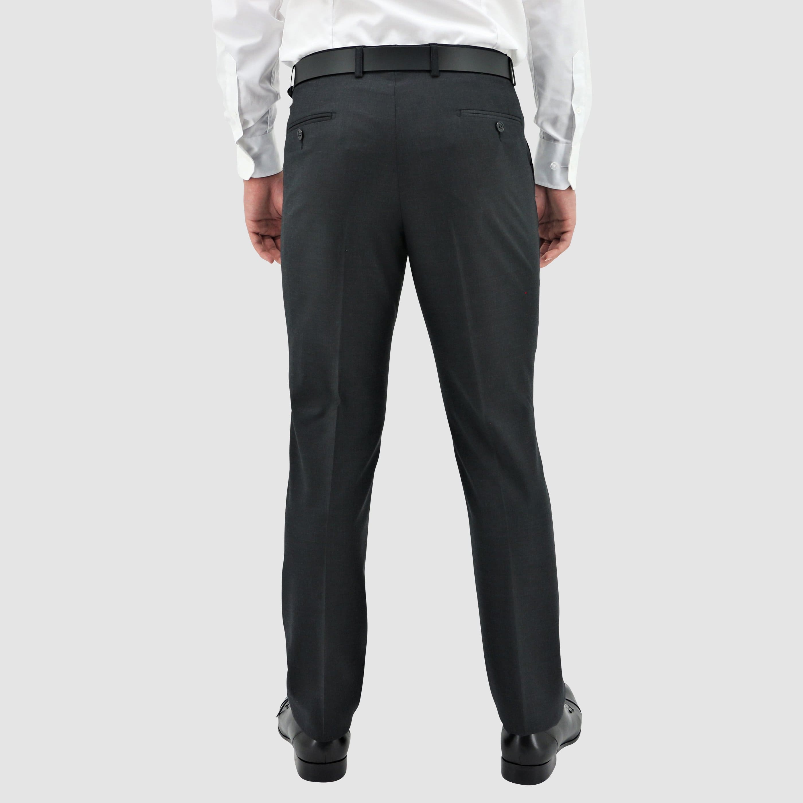 Men’s Lyon charcoal trousers by Boston, crafted in Australian merino wool with a comfort‑fit leg and clean profile.