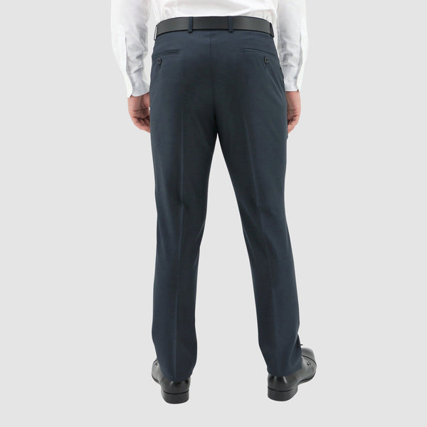 the back of the Boston classic fit lyon trouser in blue pure wool