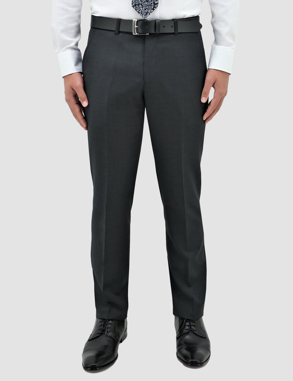 boston classic fit lyon trouser in charcoal pure wool STB704-02 MICHEL