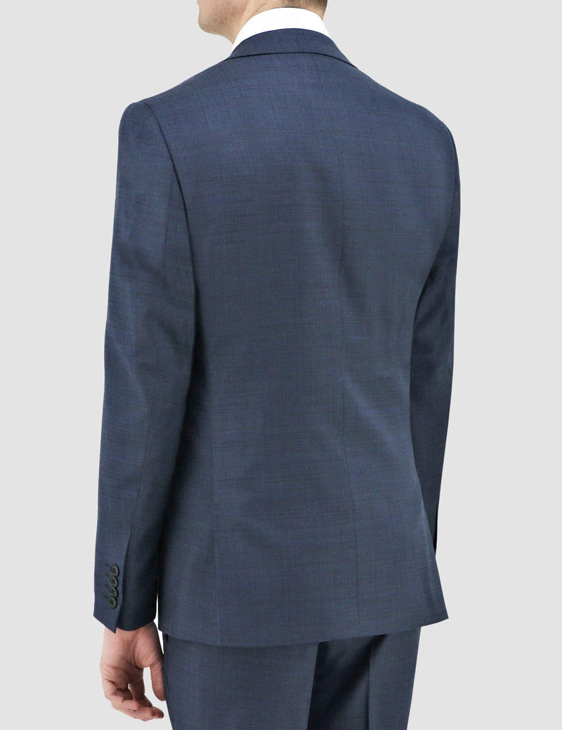boston slim fit shape suit in navy blue pure wool B102-11 jacket showing the back and side details