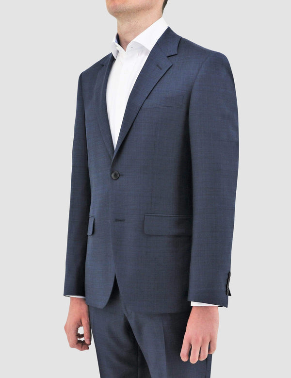 boston slim fit shape suit in navy blue pure wool B102-11 jacket side view