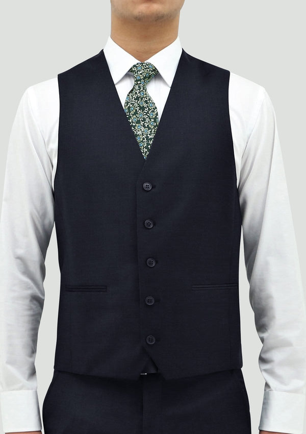 boston classic fit ryan mens suit vest in navy blue wool STB106-11