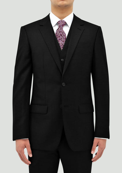 Boston classic fit michel suit in black pure wool B106-01 – Mens Suit ...
