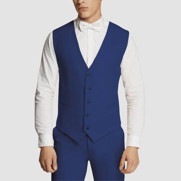 Boulvandre Mens Slim Fit Scuzzatti Vest in French Blue