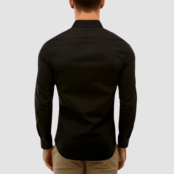 back of the mens black shirt by brooksfield