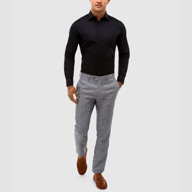 Brooksfield Tailored Fit Performance Business Shirt in Navy