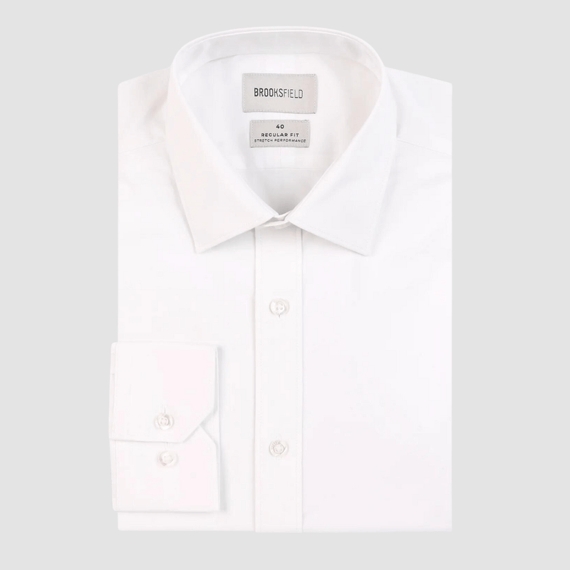 a folded white shirt slim fit business shirt  by brooksfield mens shirts