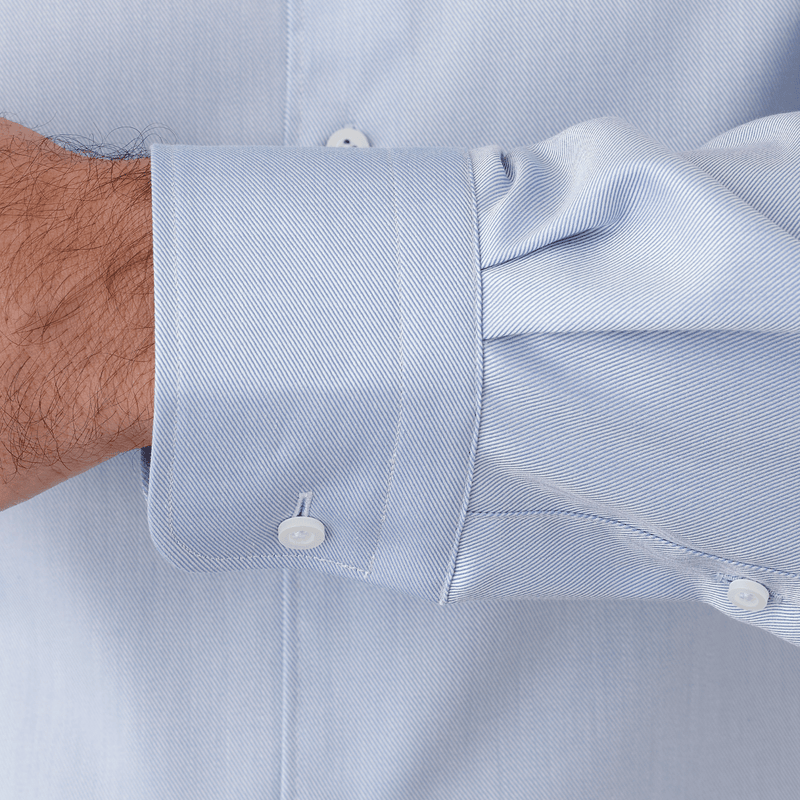 Cambridge classic fit bentleigh mens shirt in light blue FCP250 cuff detail