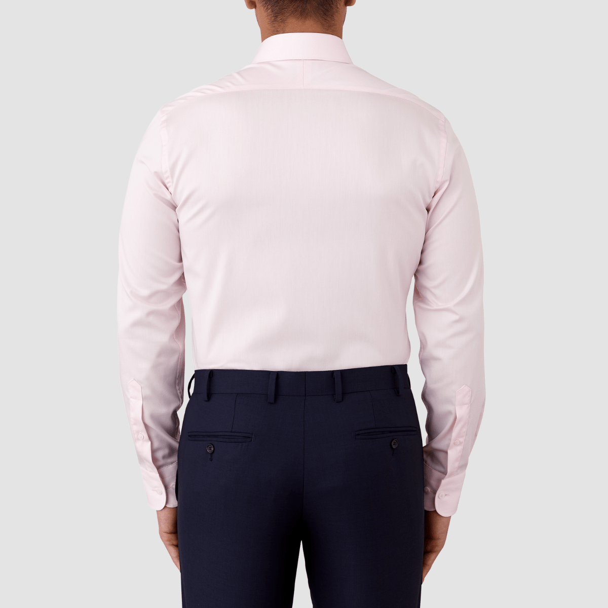 a back view of the cambridge mens pink cotton shirt FGM709