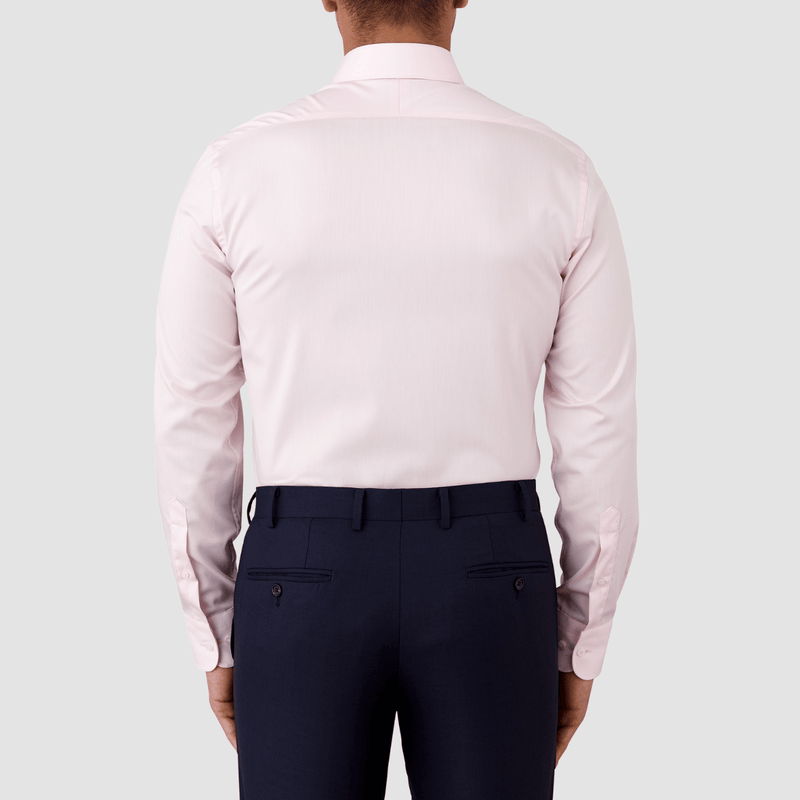 a back view of the cambridge mens pink cotton shirt FGM709 