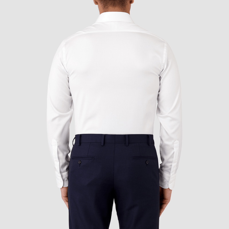 the back of the cambridge mens slim fit white shirt