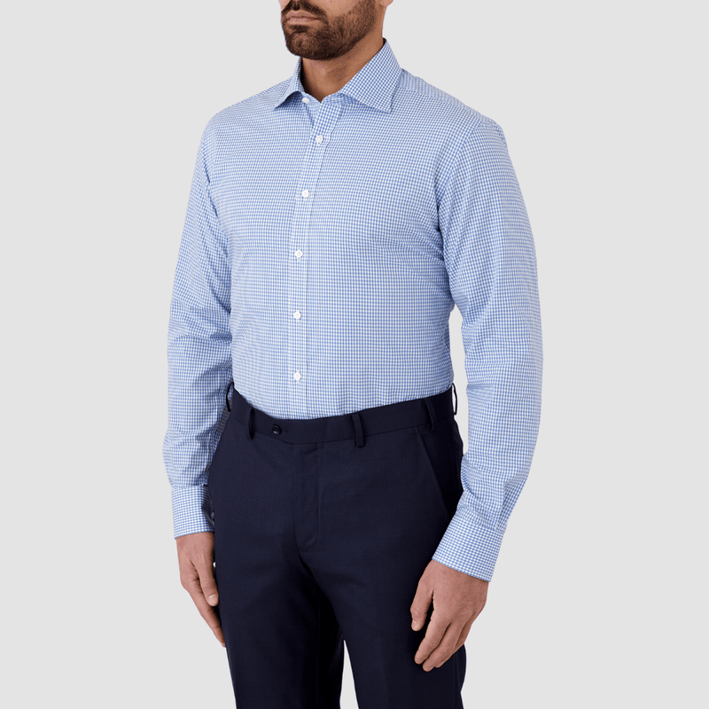 Cambridge classic fit bentleigh mens shirt in blue check