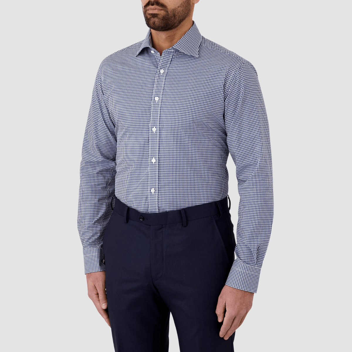 mens slim fit cambridge bentleigh shirt with navy suit pants