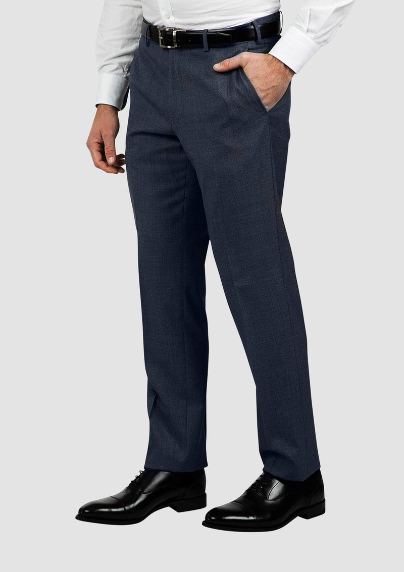 a side view of the cambridge jett mens suit trouser in blue FCG280