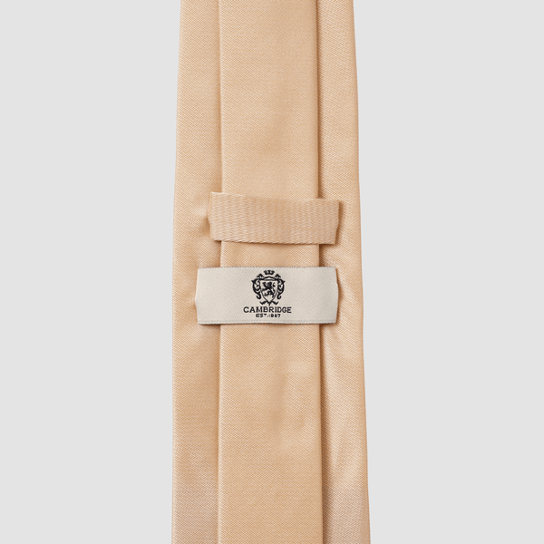 the back of the cambridge mens gold neck tie