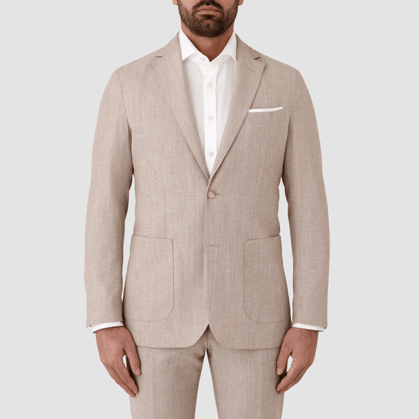 Mens Suits Cambridge slim fit armadale suit in sand cotton wool blend