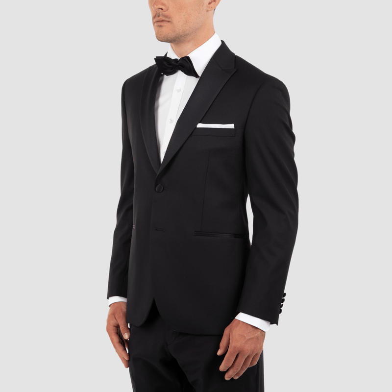 Mens Tuxedo | Cambridge slim fit atlas satin lapel tuxedo suit black ...