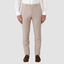Cambridge slim fit keane suit trouser in sand cotton wool blend