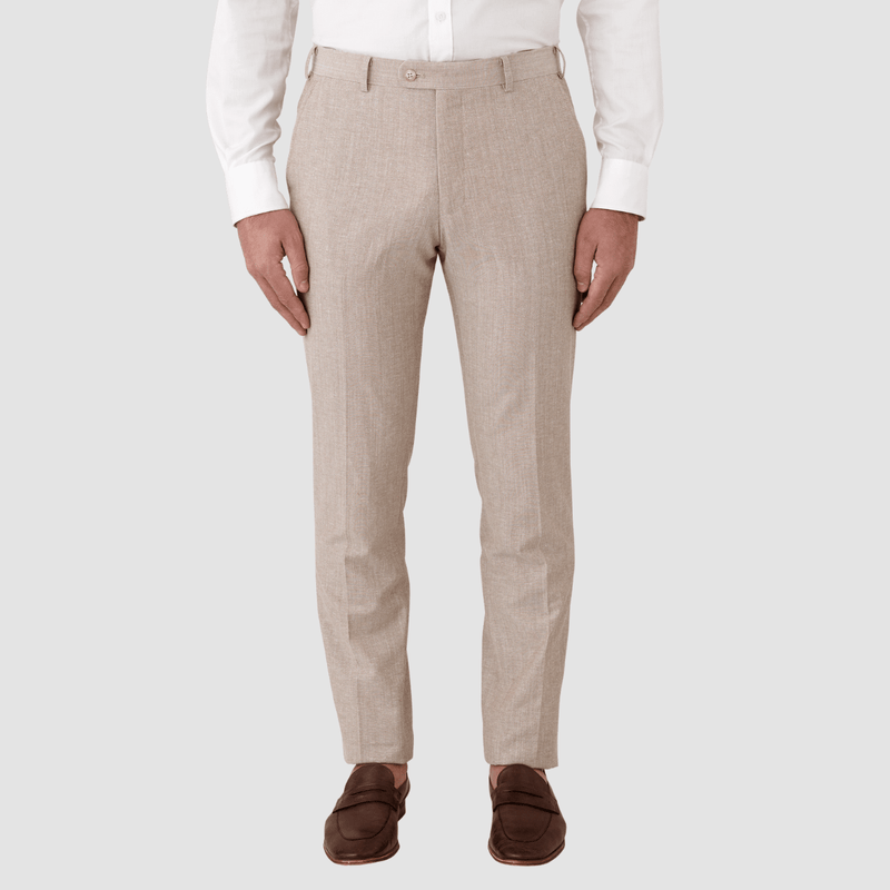 Cream Polyester Formal Trouser Size 32 Inch