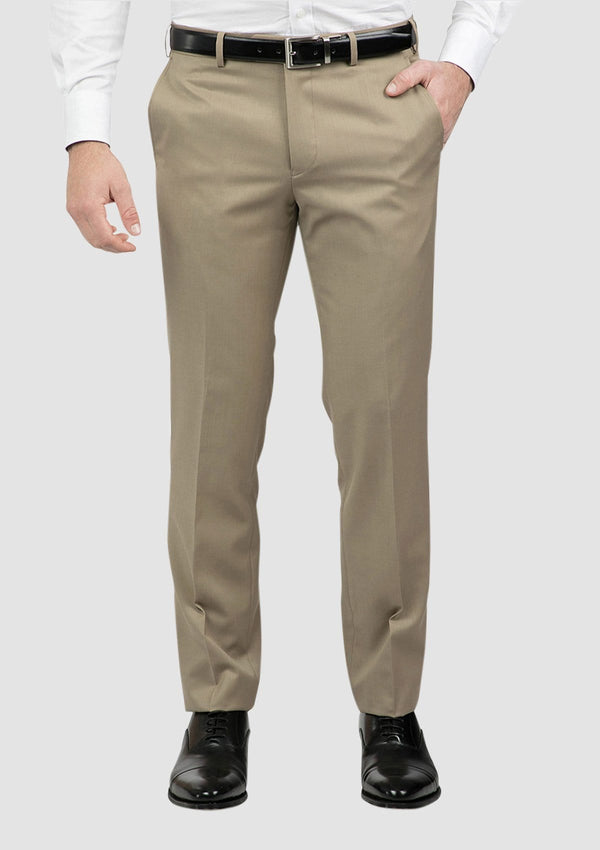 a front view of the classic fit mens jett trouser in camel FCG283