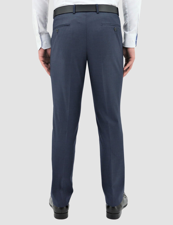 the back view of the classic fit boston lyon trouser in blue pure wool B704-14