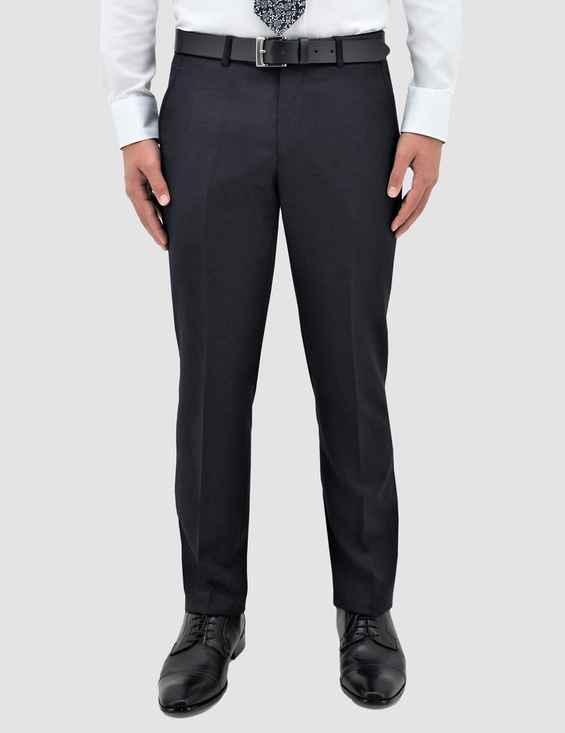 a close up of the sleeve detail on the classic fit boston michel suit trouser in navy pure wool B704-11