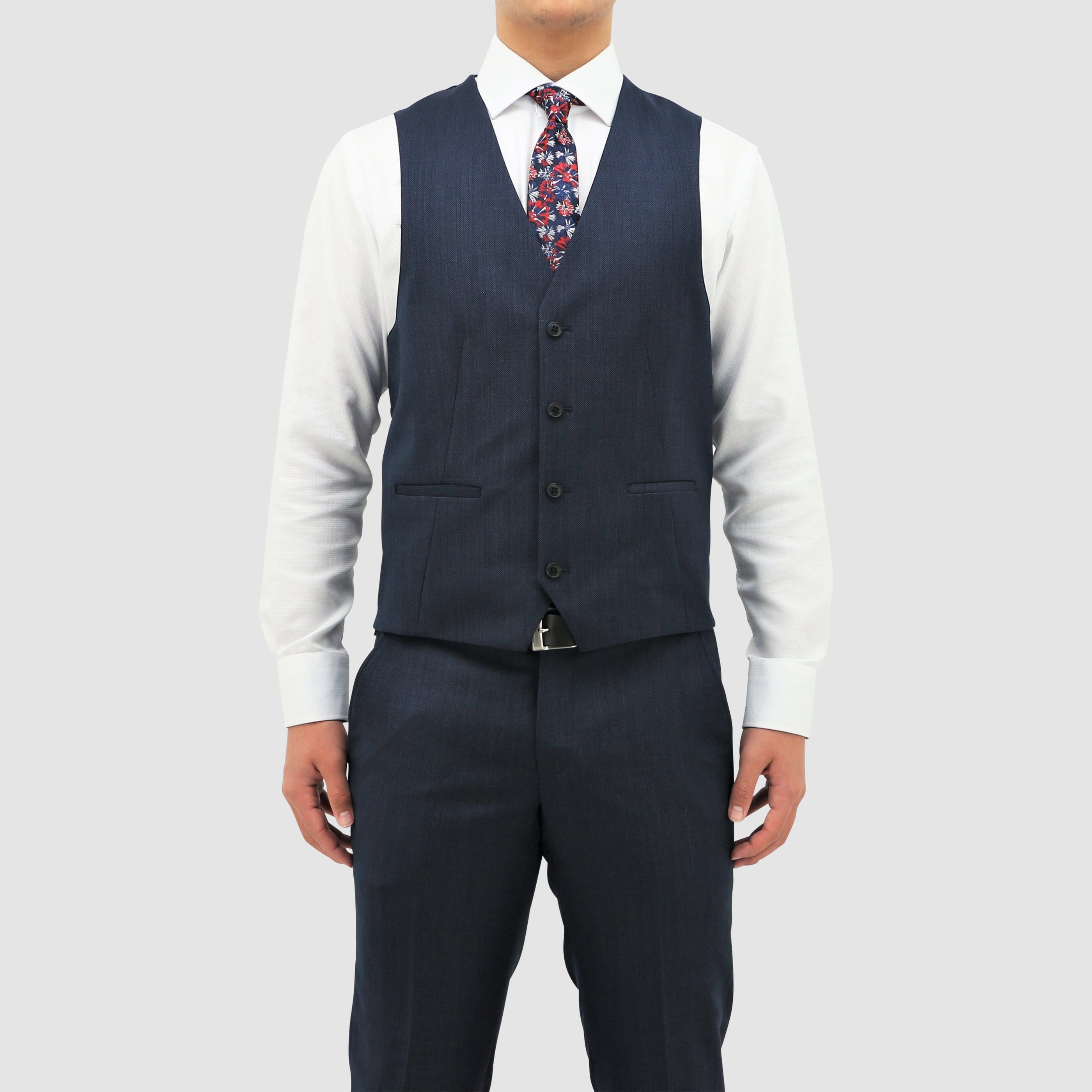 daniel hechter classic fit luke vest in blue pure wool STDH101