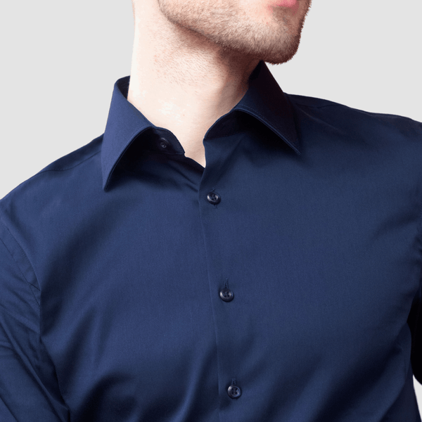 mens slim fit franco shirt in navy blue by daniel hechter