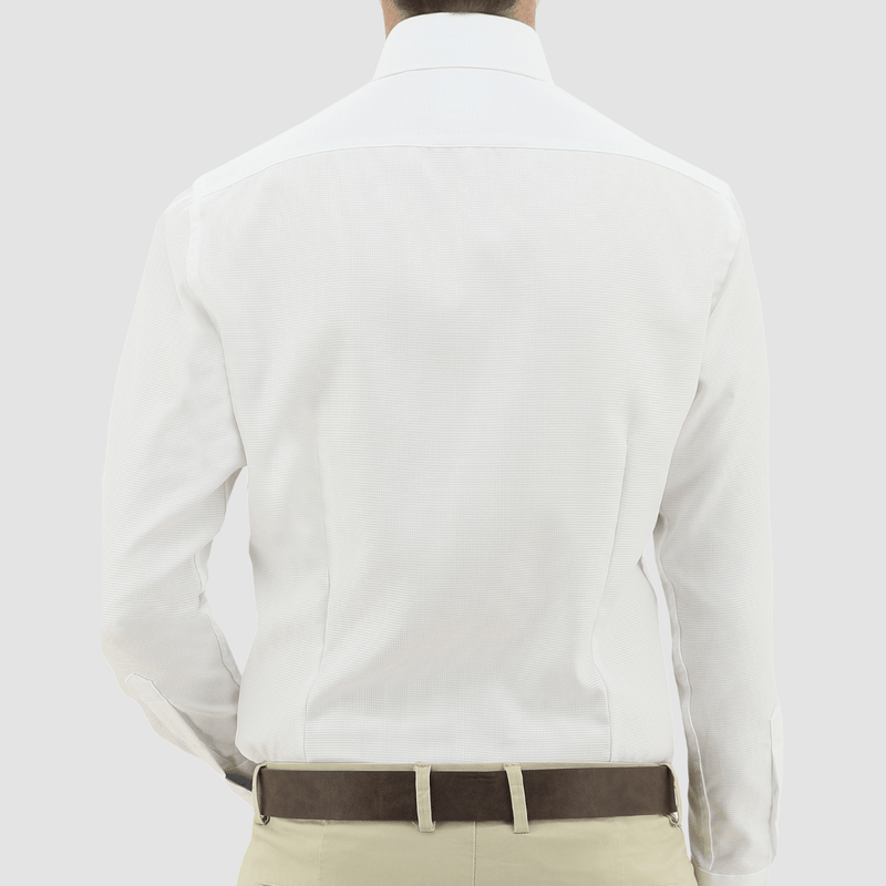 the back of the mens slim fit daniel hechter liberty shirt in white pure cotton fabric