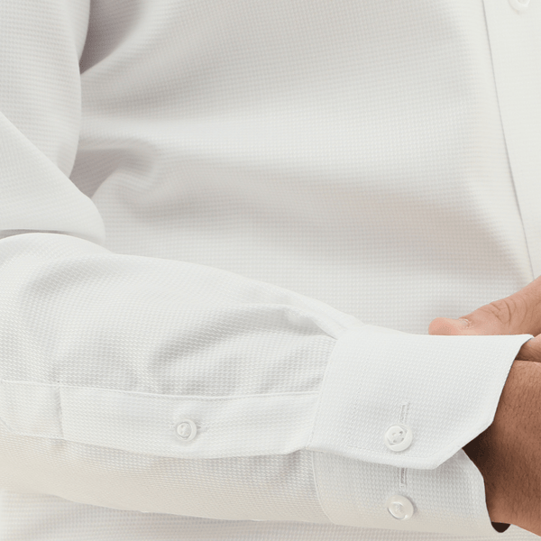 the single cuff detail of the daniel hechter liberty white mens shirt 