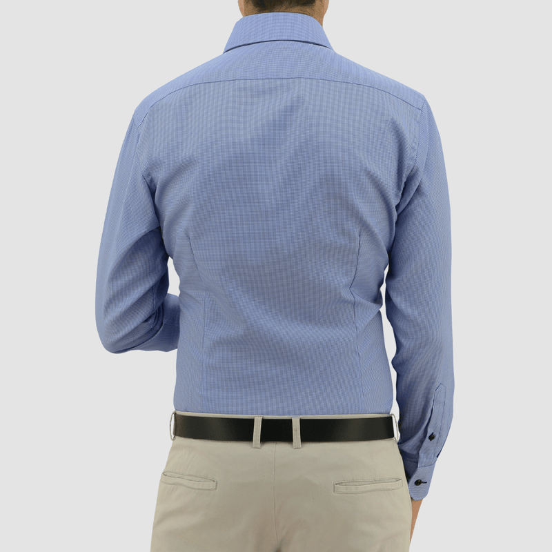 the back of the daniel hechter liberty mens business shirt in blue
