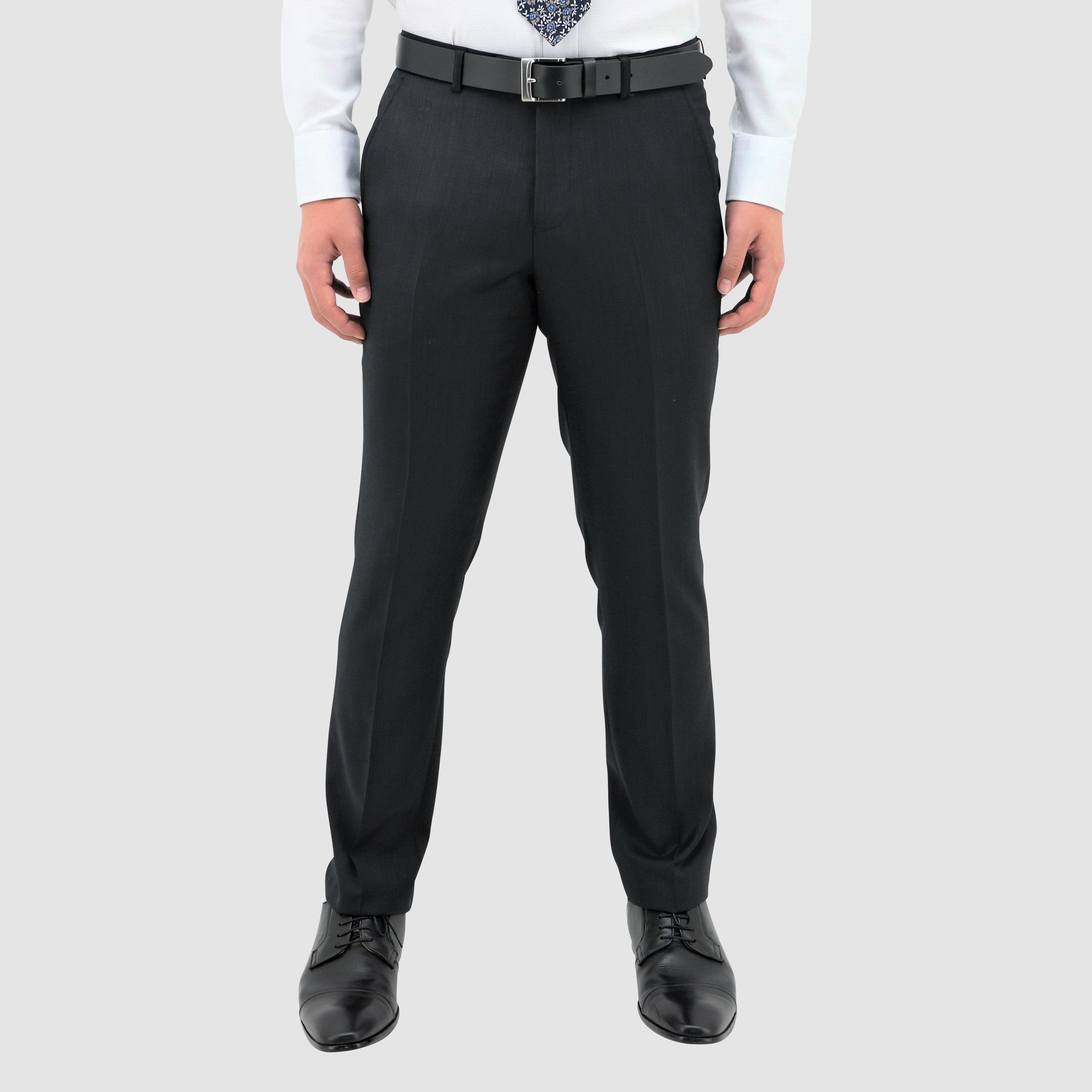 A black Lyon classic fit Merino wool trouser by Daniel Hechter.