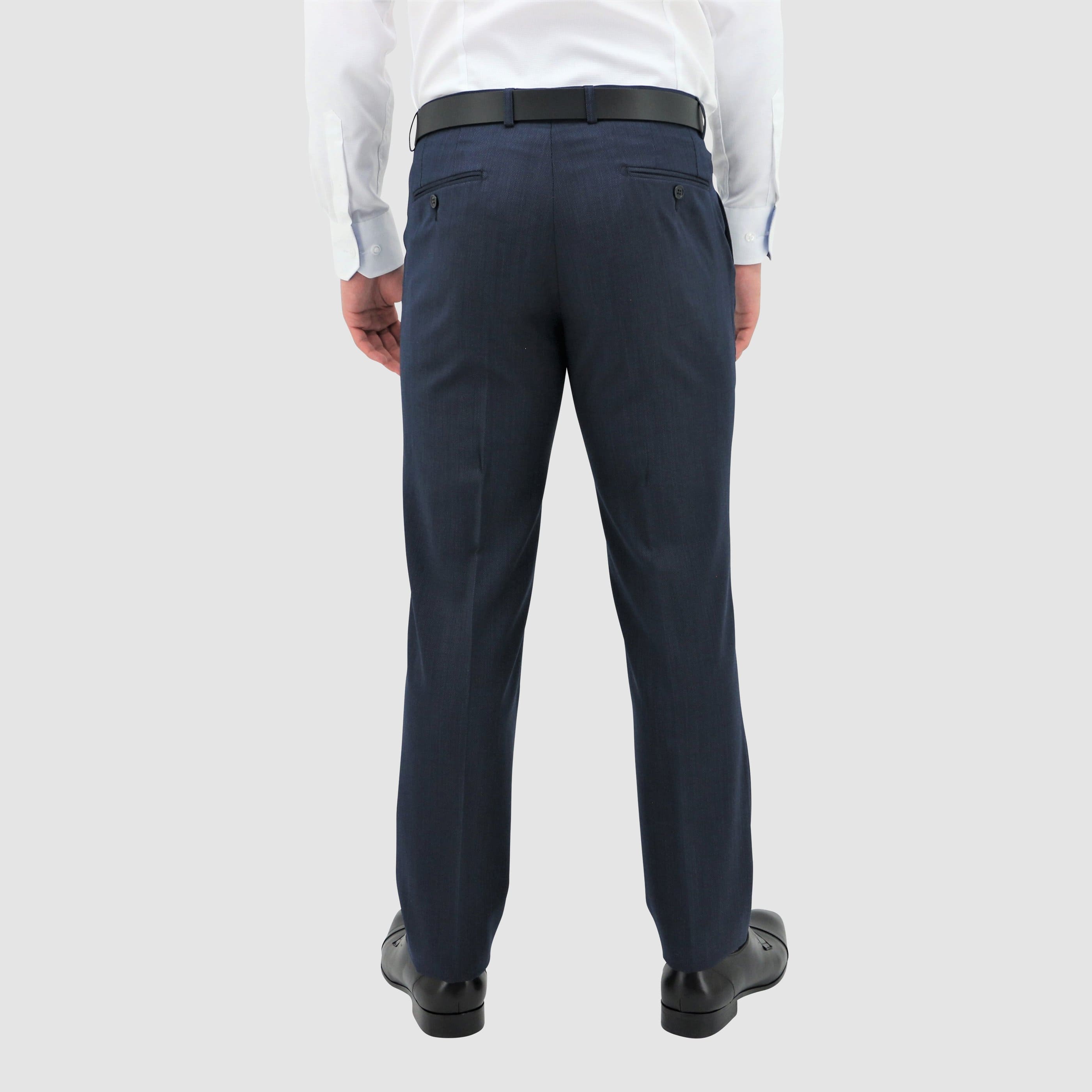 A blue Lyon classic fit Merino wool trouser by Daniel Hechter