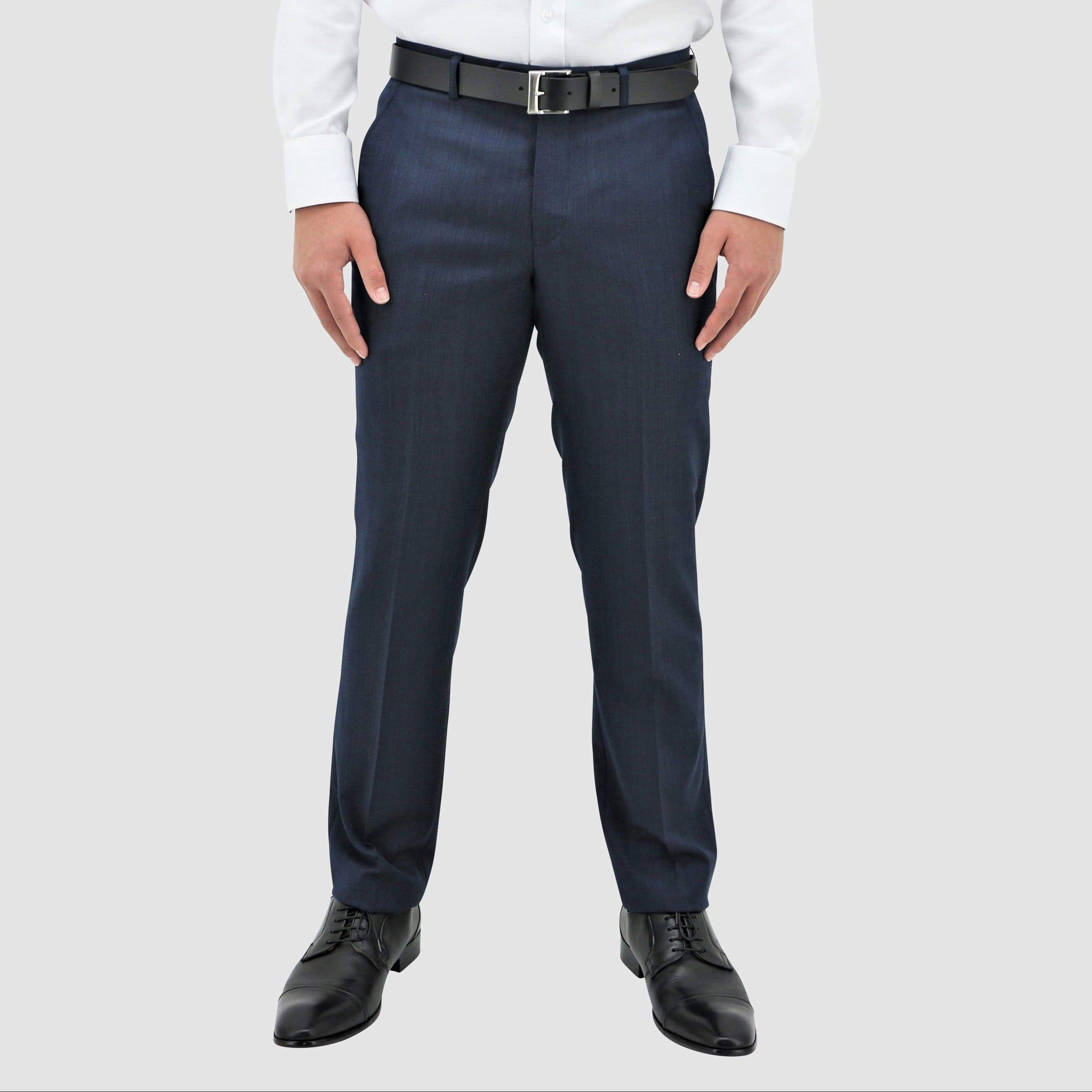 A blue Lyon classic fit Merino wool trouser by Daniel Hechter