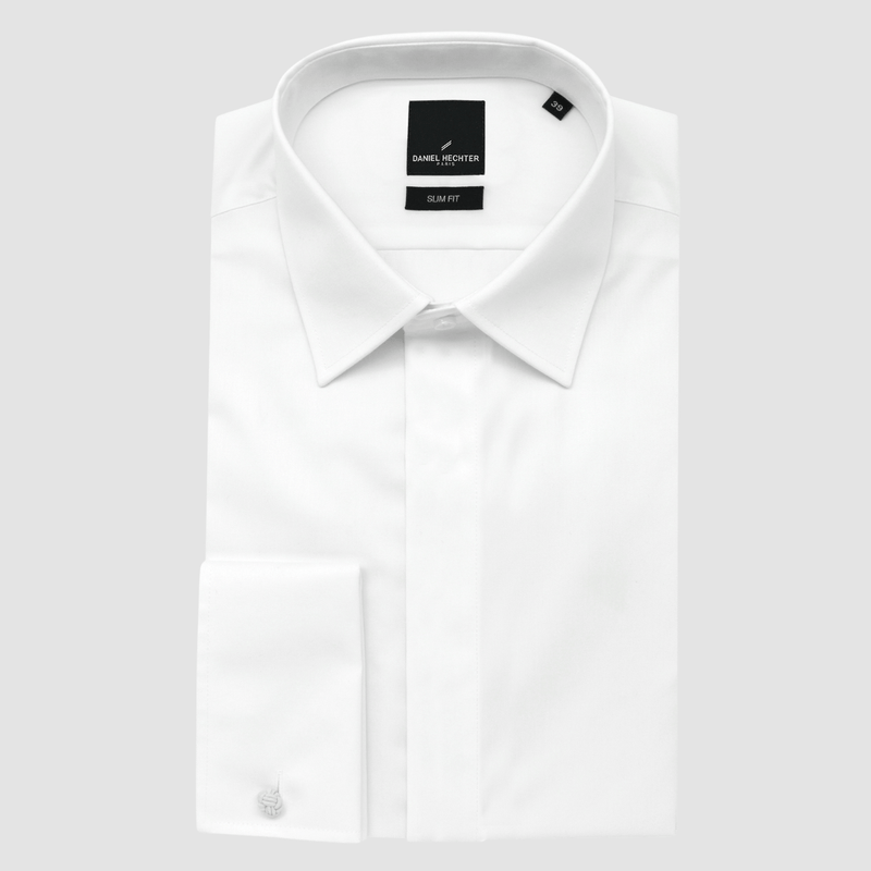 Mens white dress shirt top for cufflinks