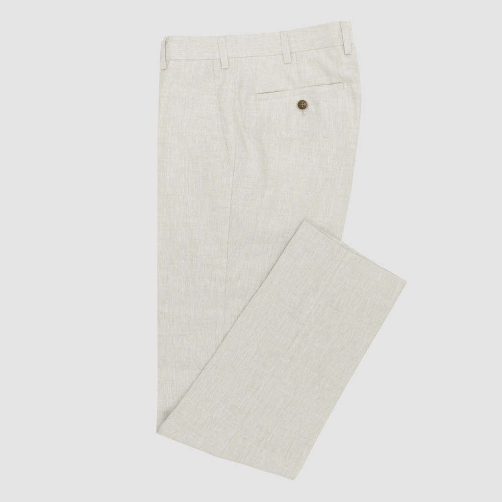 Ceder Cream Elastic Waist Trousers | Brown Cotton Pants | Uathayam