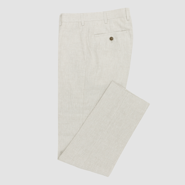 the mens linen suit trouser in sand by daniel hechter