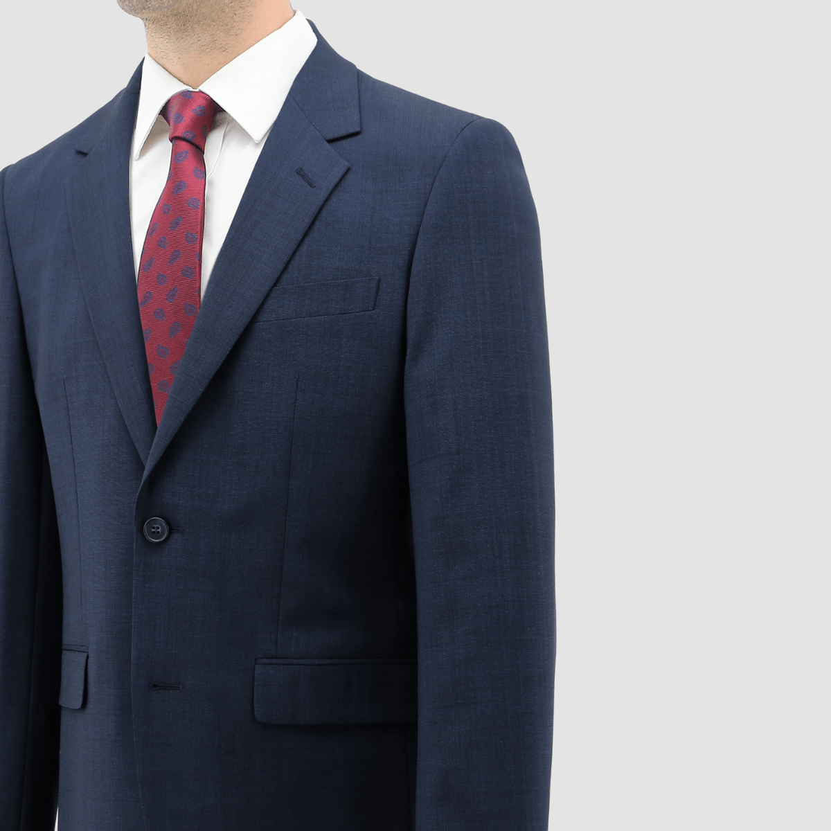 mans ritchie suit jacket lapel in navy blue