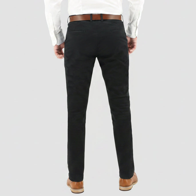 Men’s Slim Fit Chino in Black by Daniel Hechter, crafted in stretch cotton.