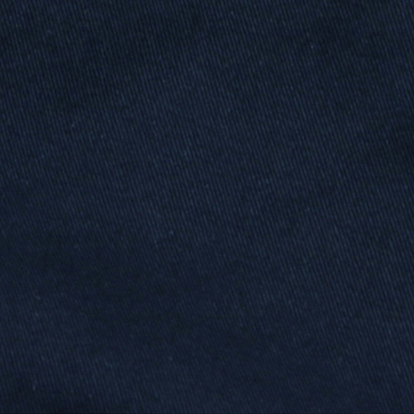 a close up view of the comfortable navy cotton stretch fabric from the daniel hechter slim fit navy chino