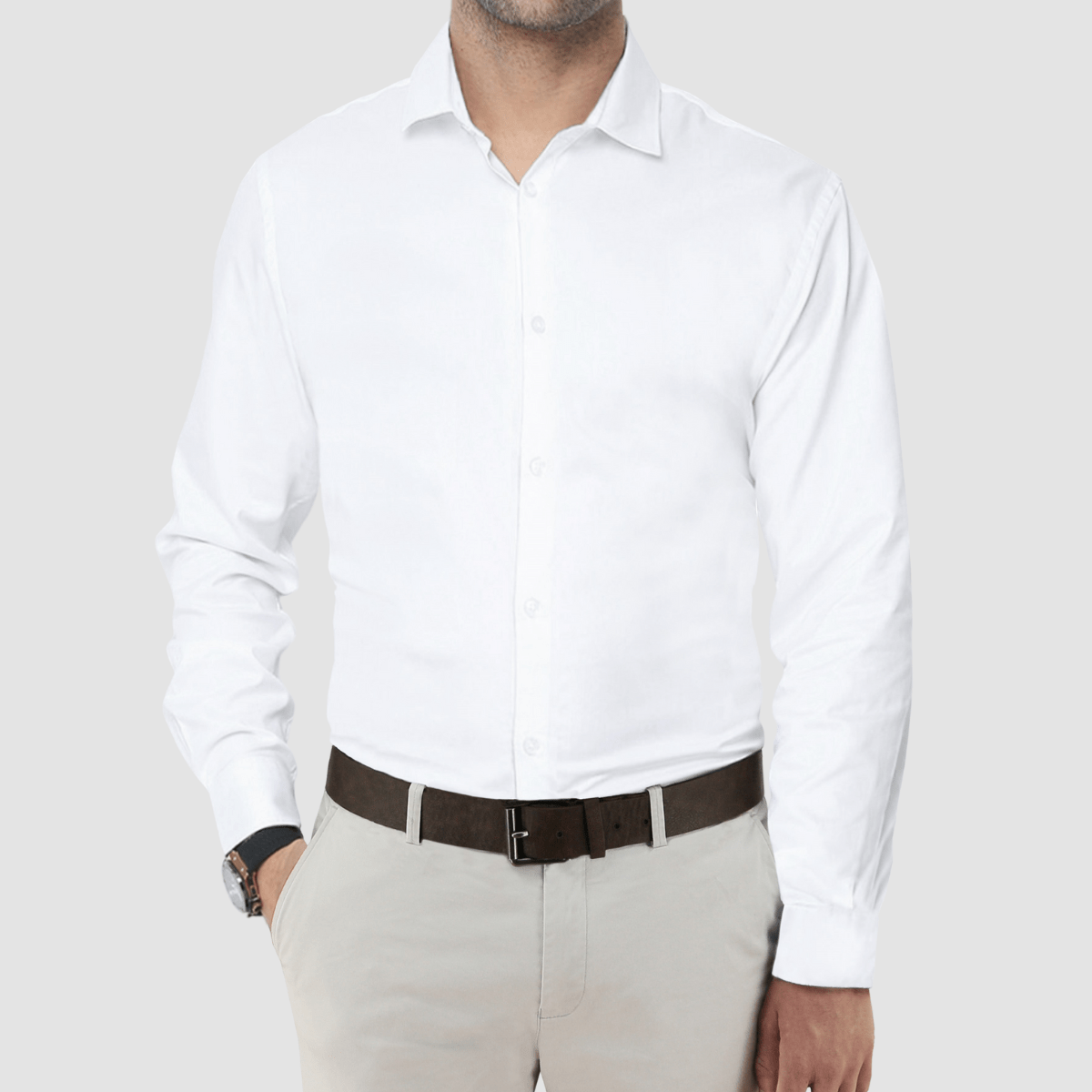 Men's Slim Fit Franco Shirt in White by Daniel Hechter