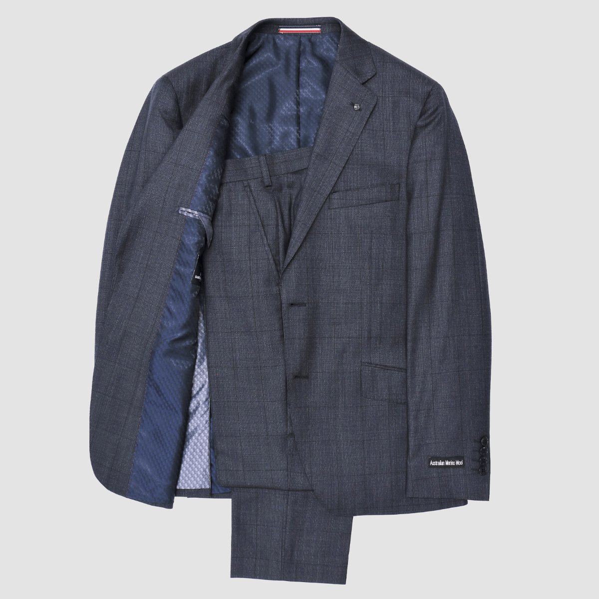 the daniel hechter slim fit navy checked mens suit