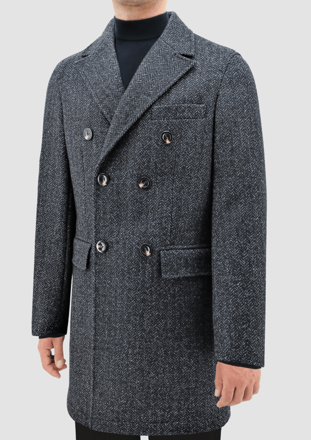 daniel hechter mens winter coat in grey wool blend