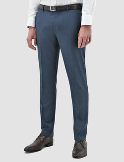 a models wears the daniel hechter slim fit edward trouser in navy blue pure wool DH210-12