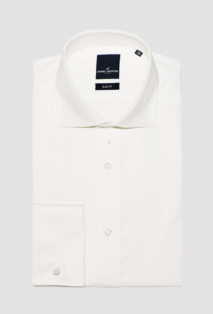 Slim fit white dress shirt french cuff hotsell