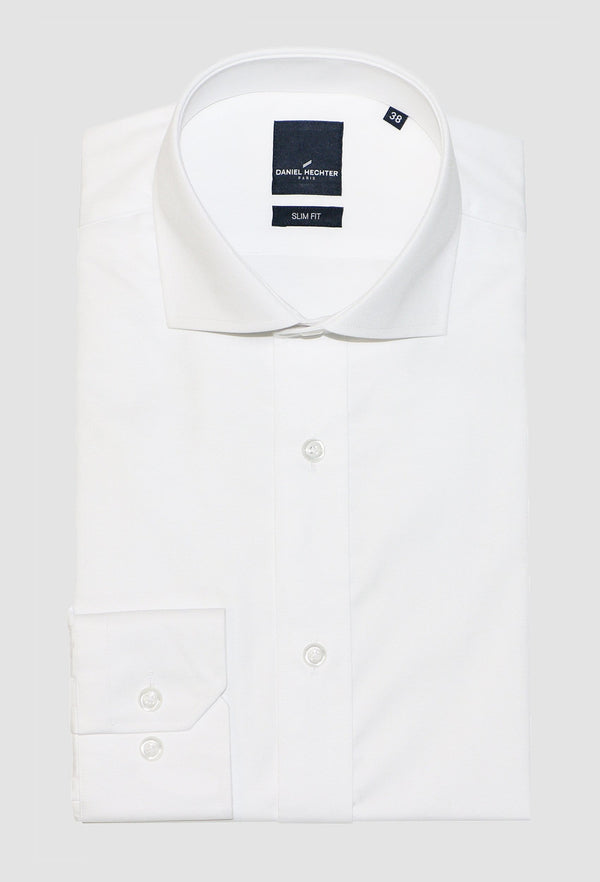 Daniel Hechter slim fit jacque business shirt in white cotton blend