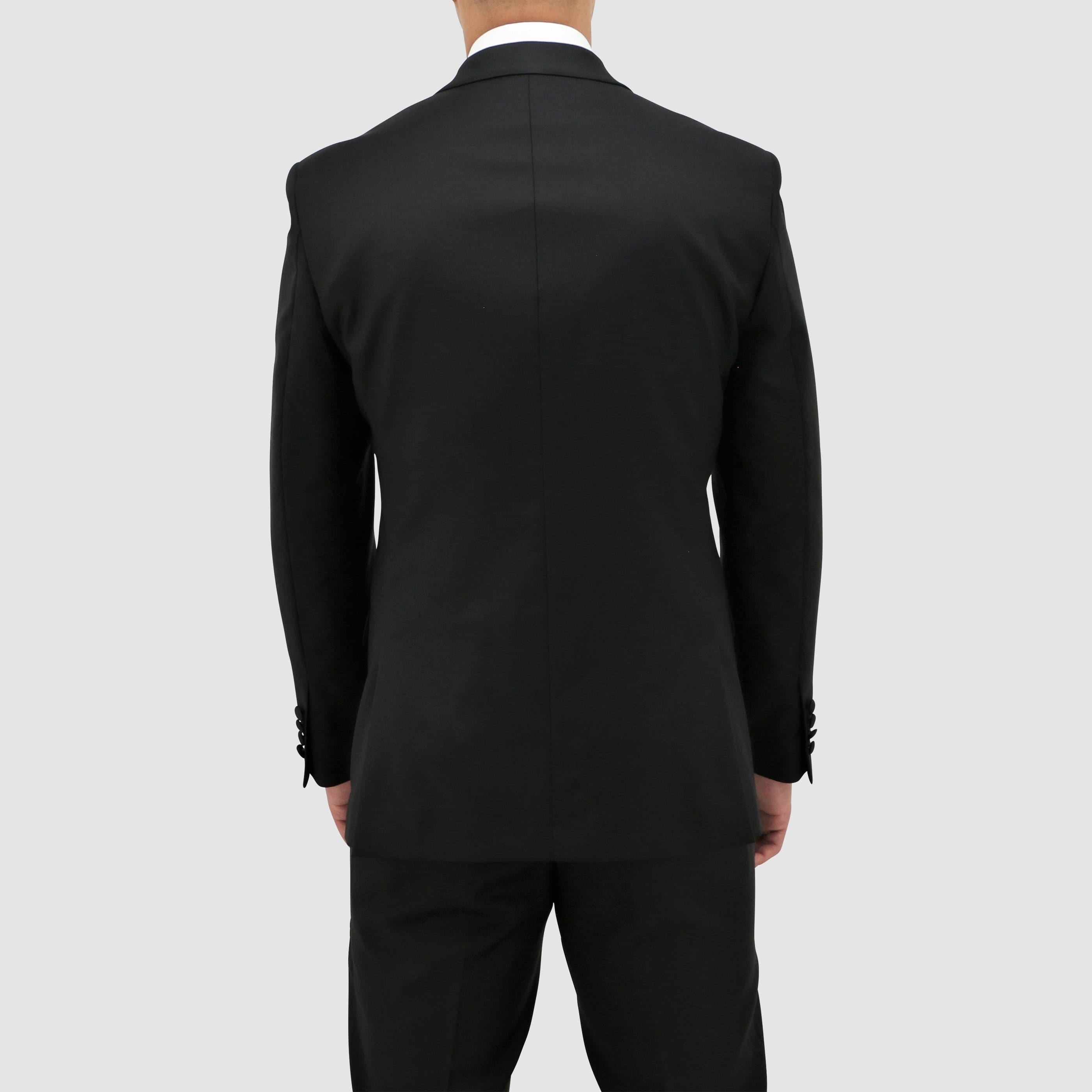 Daniel Hechter slim fit manta shawl lapel tuxedo suit in black pure wool