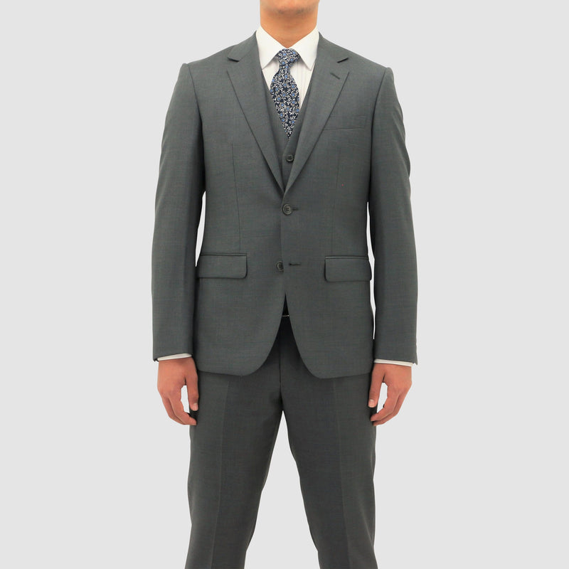Daniel Hechter slim fit shape suit in grey pure wool
