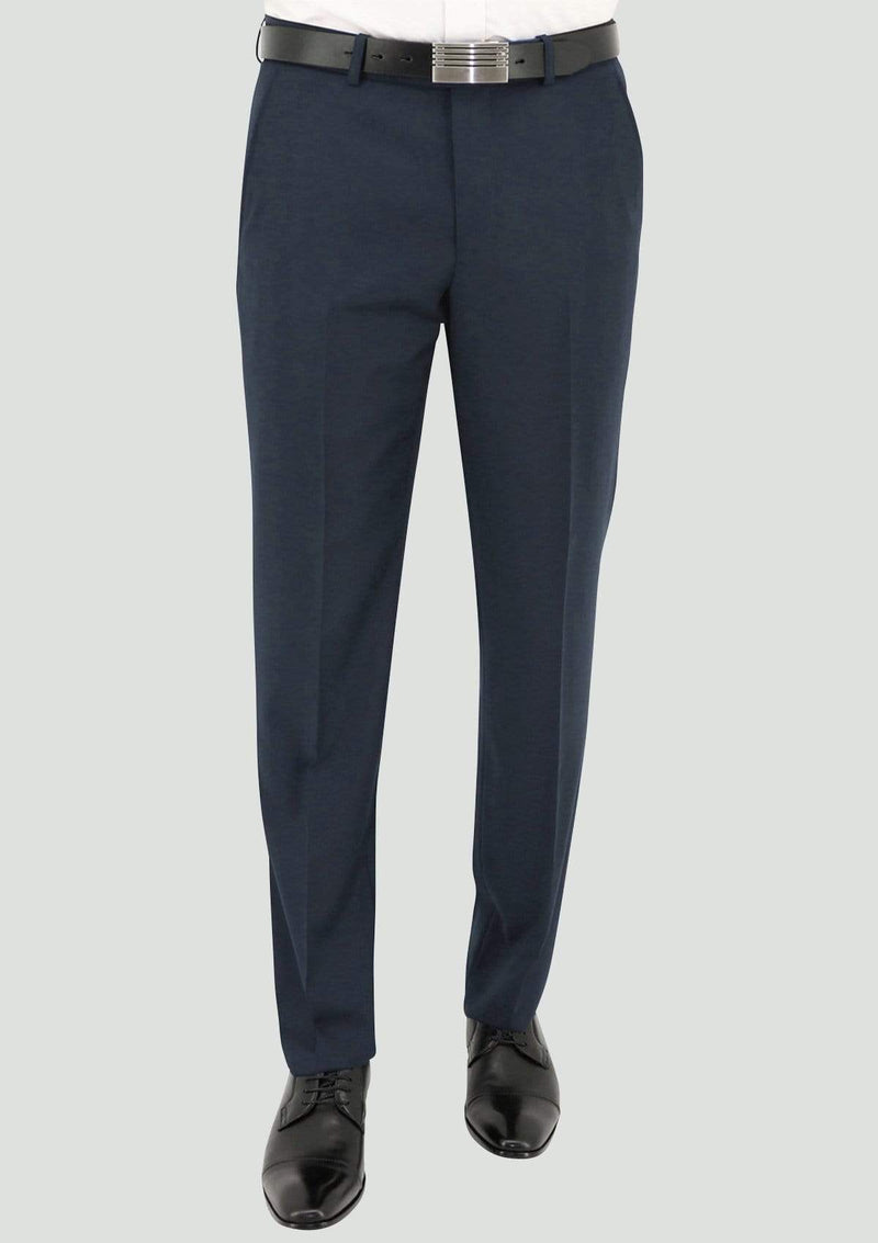 a front on view of the daniel hechter slim fit edward trouser in deep blue merino wool 