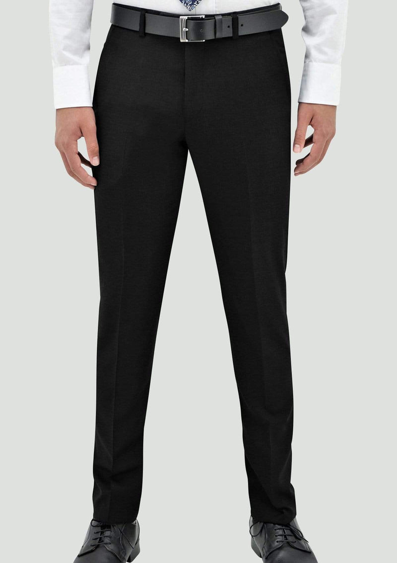 a front view of the daniel hechter edward suit trouser in black pure wool STDH106-01
